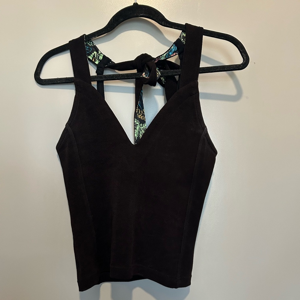 Free People Black Tie Tank Top